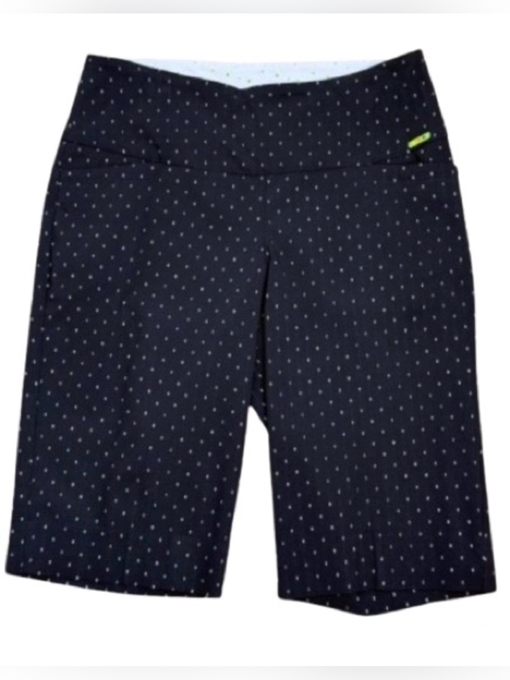NWT Swing Control Pull-On Bermuda Golf Shorts Double Dots Jacquard size 10 Black